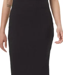 Rib Square Neck Dress - Women's