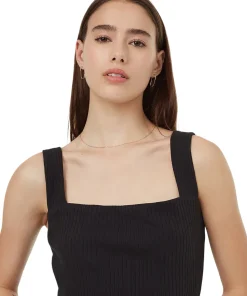 Rib Square Neck Dress - Women's