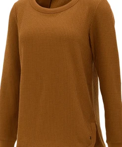 Signature Brushed-Back Waffle Boat Neck Sweatshirt - Women's