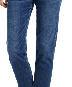 Signature Lined Low-Rise Straight-Leg Flannel-Lined Boyfriend Jeans - Women's