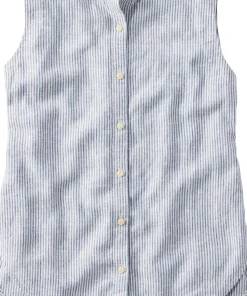 Signature Linen-Blend Button-Front Sleeveless Shirt - Women's