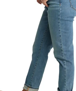Signature Organic Denim Low-Rise Straight-Leg Boyfriend Jeans - Women's