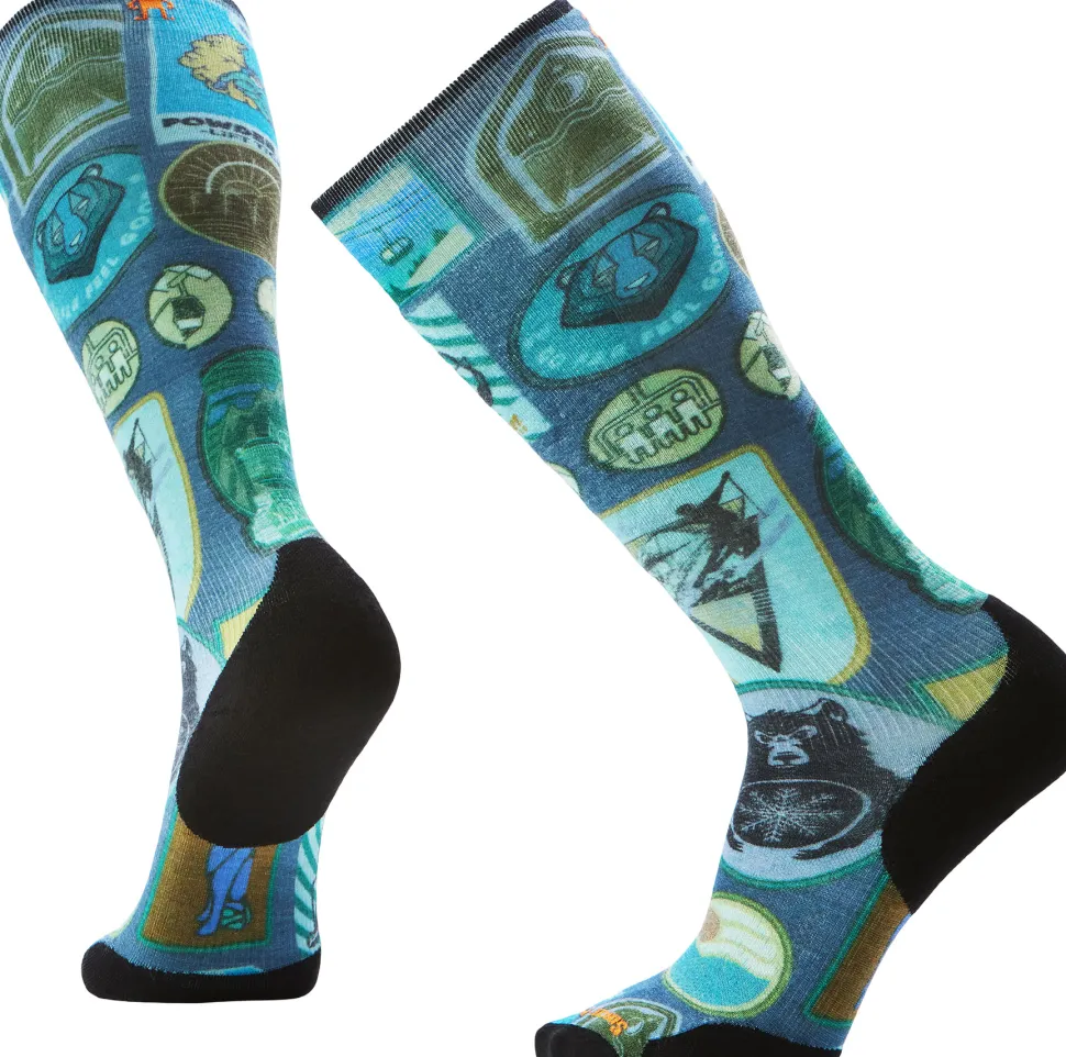 Ski Explorer Targeted Cushion Print Over The Calf Socks - Men's