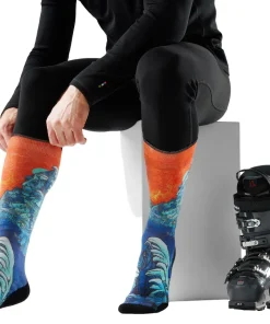 Ski Winter Haze Print Over The Calf Socks - Men's