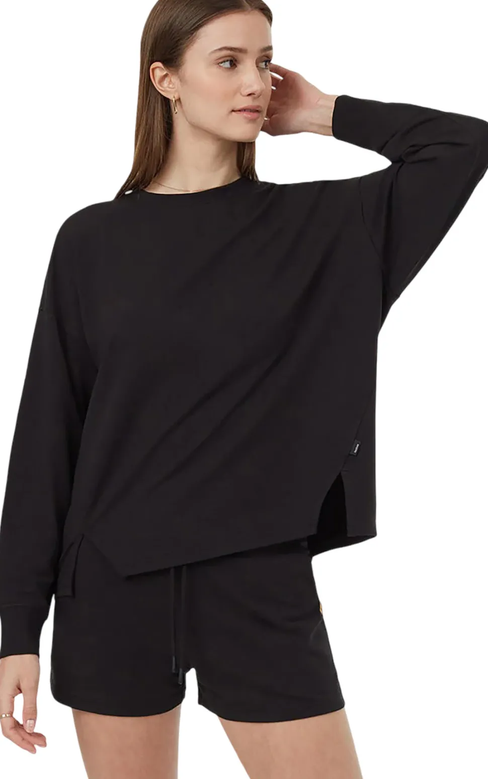 SoftTerry Light Seamed Fleece Sweatshirt - Women's