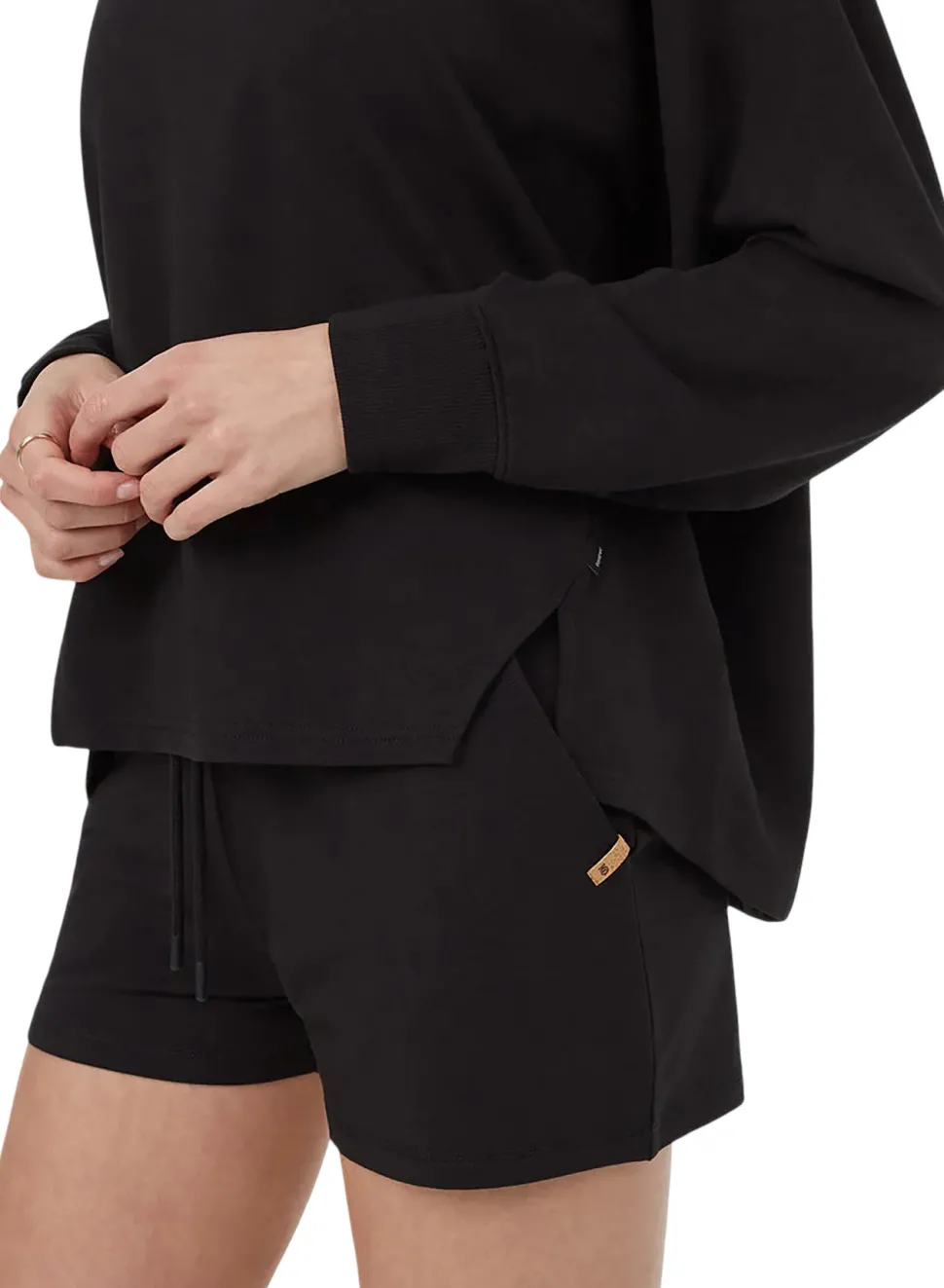 SoftTerry Light Seamed Fleece Sweatshirt - Women's