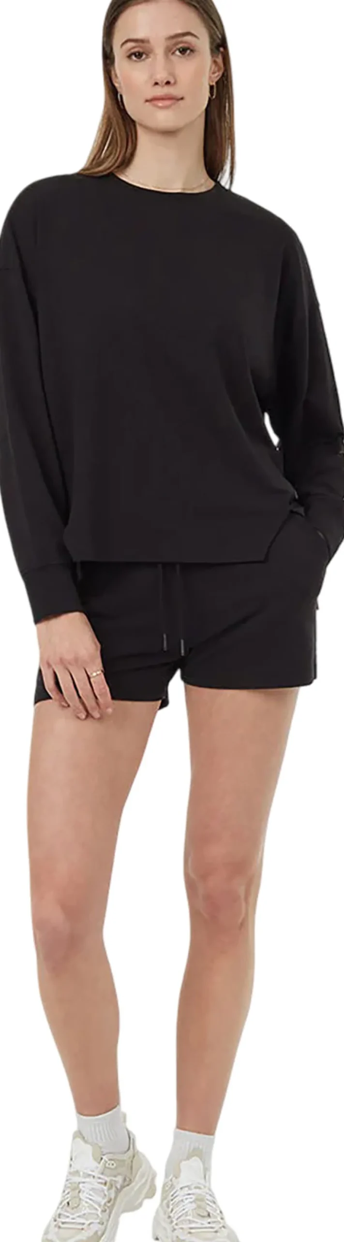 SoftTerry Light Seamed Fleece Sweatshirt - Women's