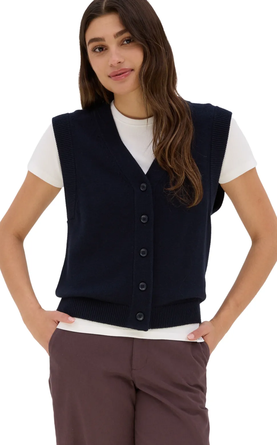 Soho Midweight Merino Blend Sweater Knit Vest - Women's