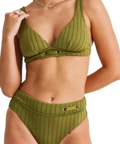 Spaced Rib Retro Waist Bikini Bottom - Women's