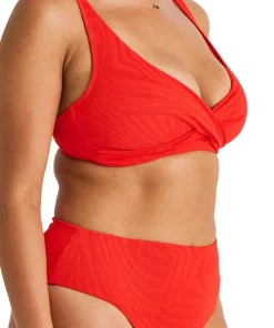Textured Retro Waist Bikini Bottom - Women's