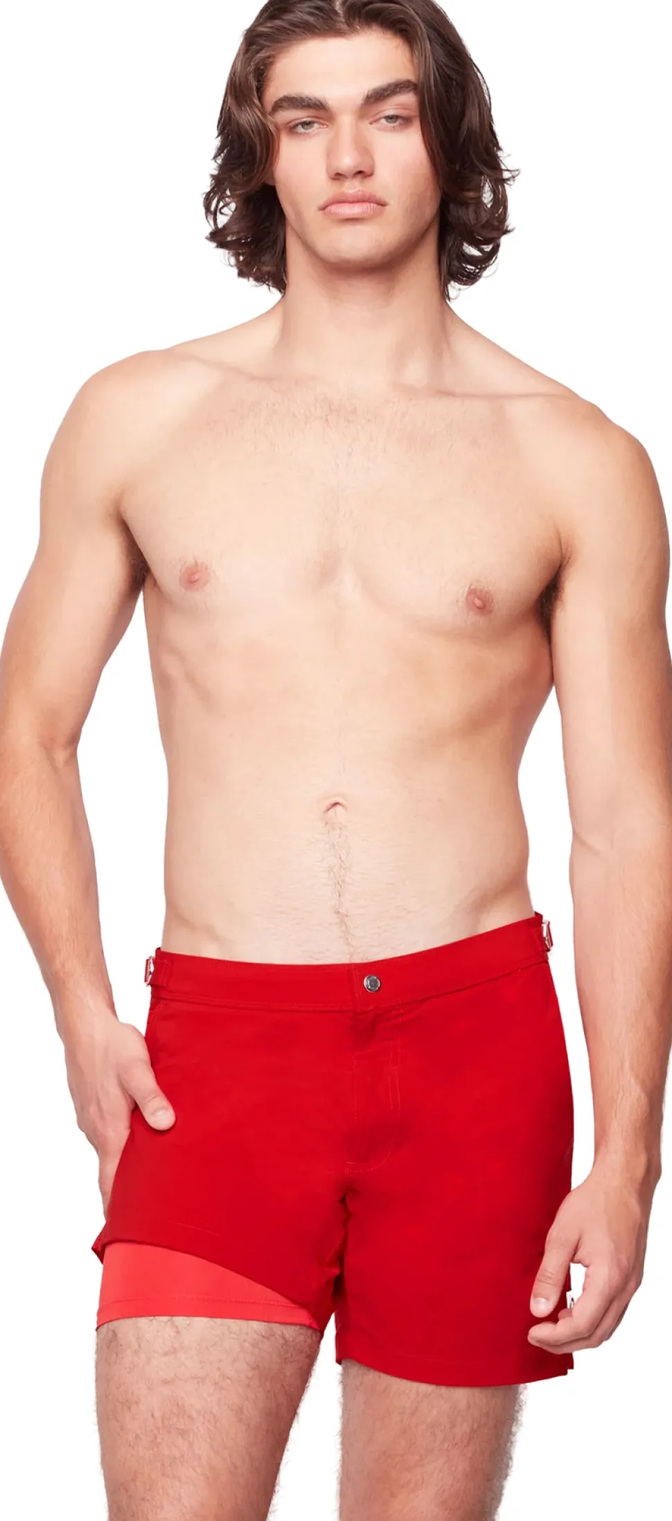 The Lifeguard Keep It Tight Tailored Solid Swim Shorts with Compression Liner 6.5" - Men's