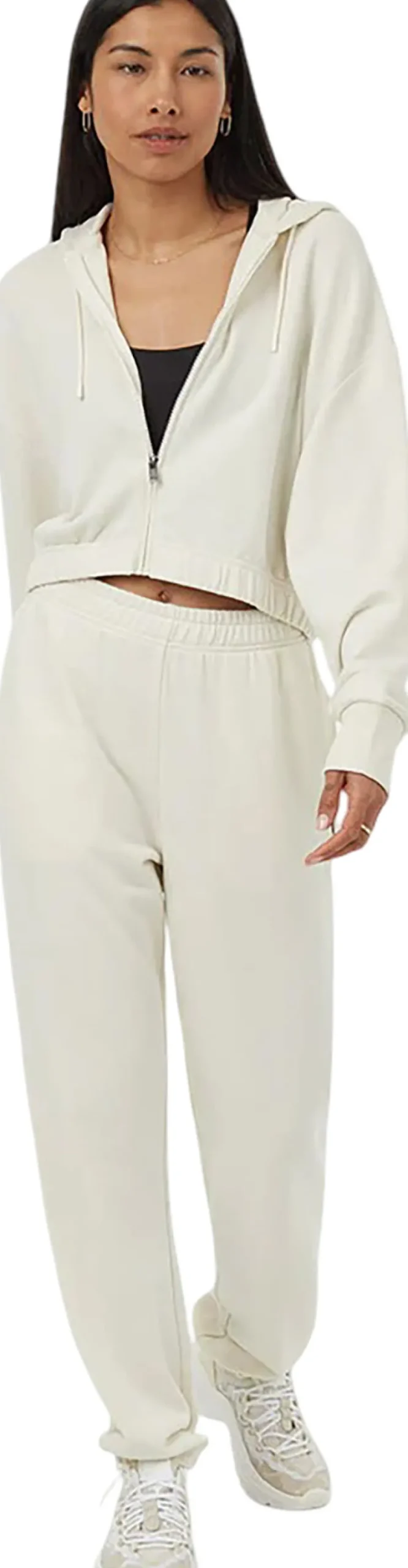TreeTerry Oversized Cropped Zip Hoodie - Women's