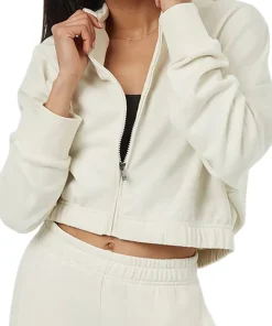 TreeTerry Oversized Cropped Zip Hoodie - Women's