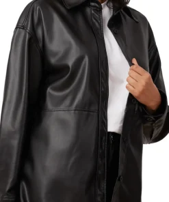 Vegan Leather Overshirt - Women's