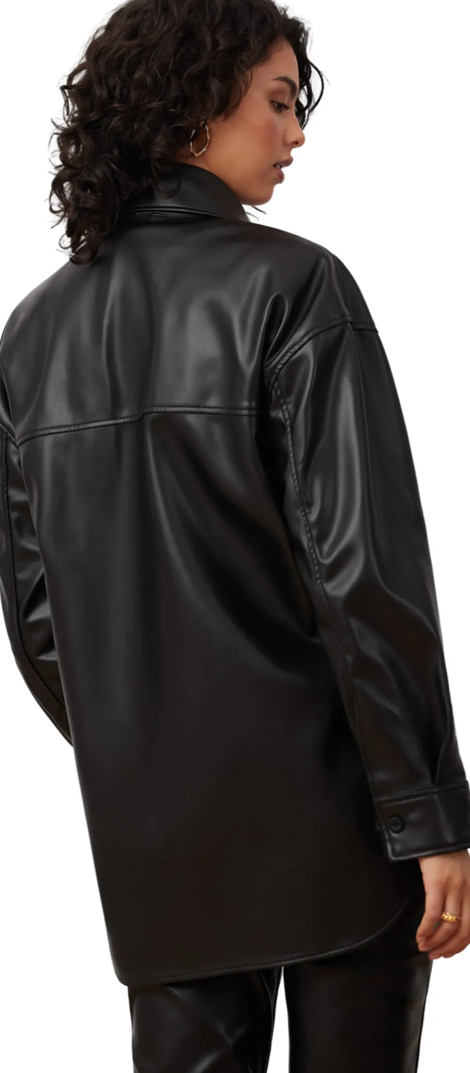 Vegan Leather Overshirt - Women's