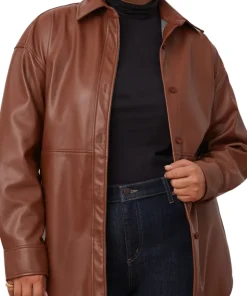 Vegan Leather Overshirt - Women's