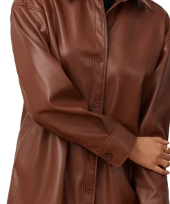 Vegan Leather Overshirt - Women's