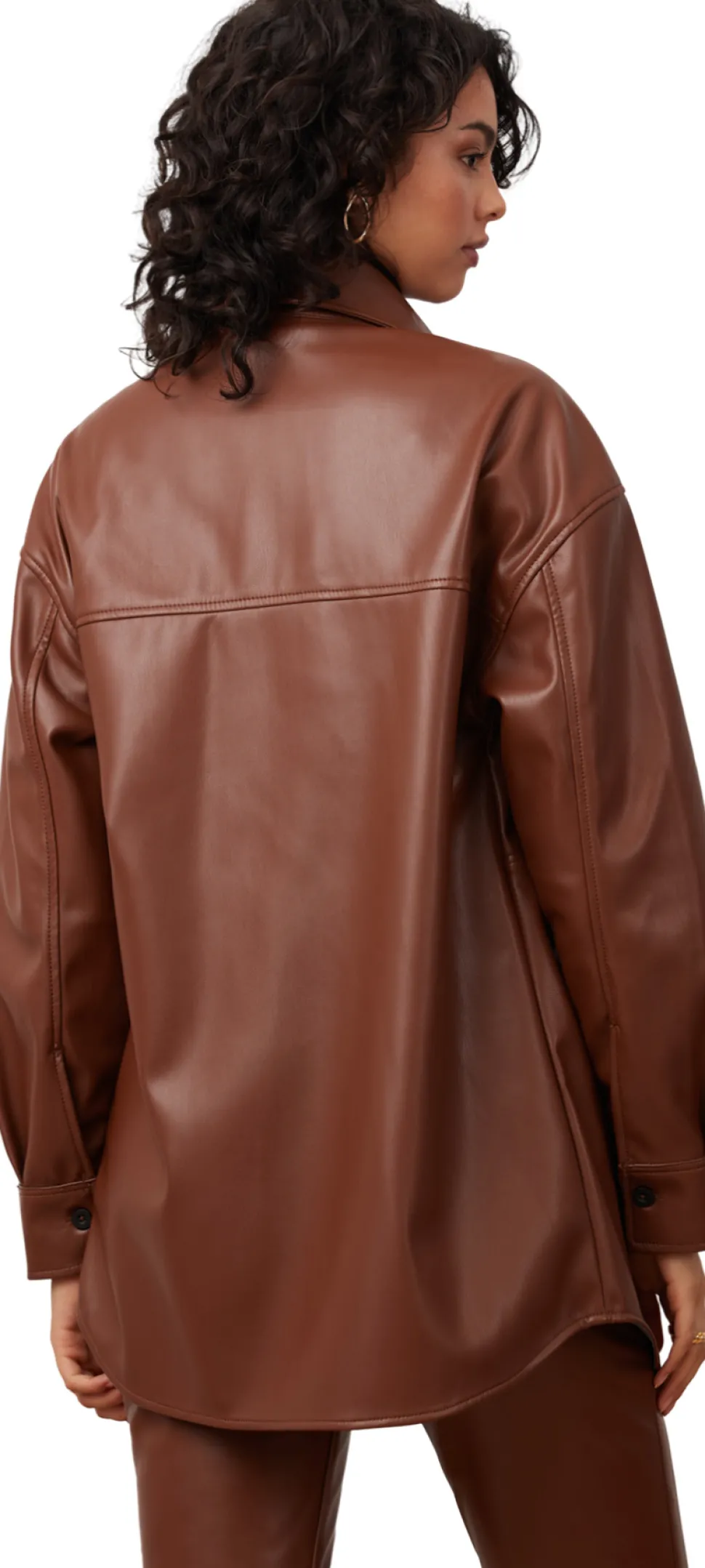 Vegan Leather Overshirt - Women's