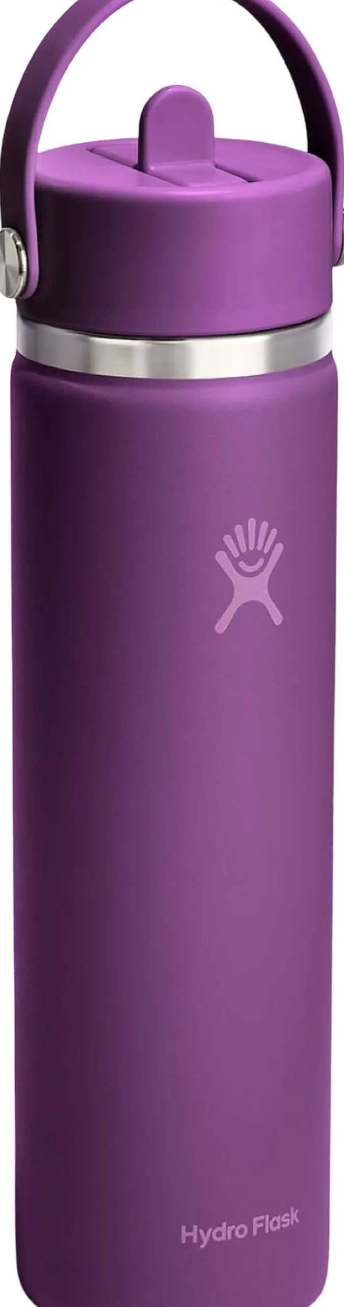 Wide Mouth Water Bottle with Flex Straw Cap 710ml