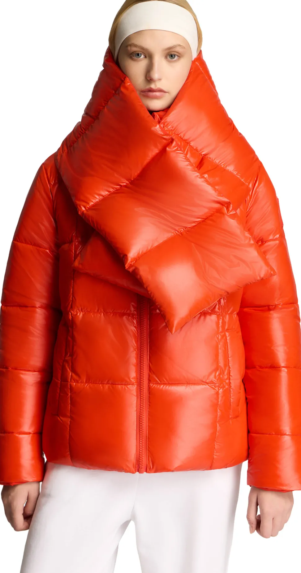 Winekka 2-In-1 Reversible Puffer Jacket with Oversized Removable Scarf - Women's