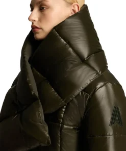 Winekka 2-In-1 Reversible Puffer Jacket with Oversized Removable Scarf - Women's