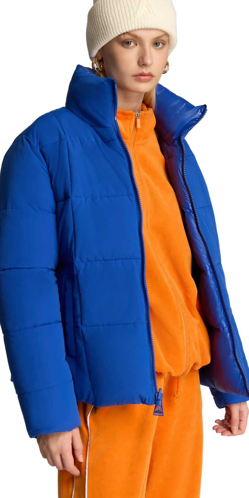Winekka 2-In-1 Reversible Puffer Jacket with Oversized Removable Scarf - Women's