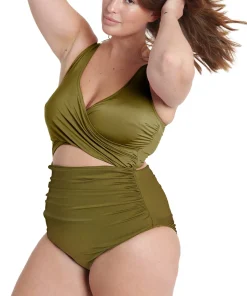 Wrap One-Piece Tank Swimsuit - Women's
